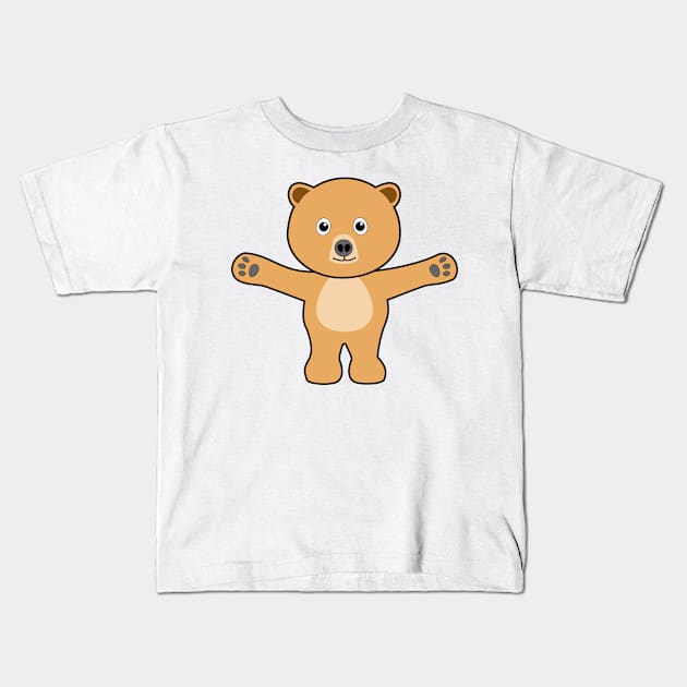 Bear Open Arms Kids T-Shirt by denip